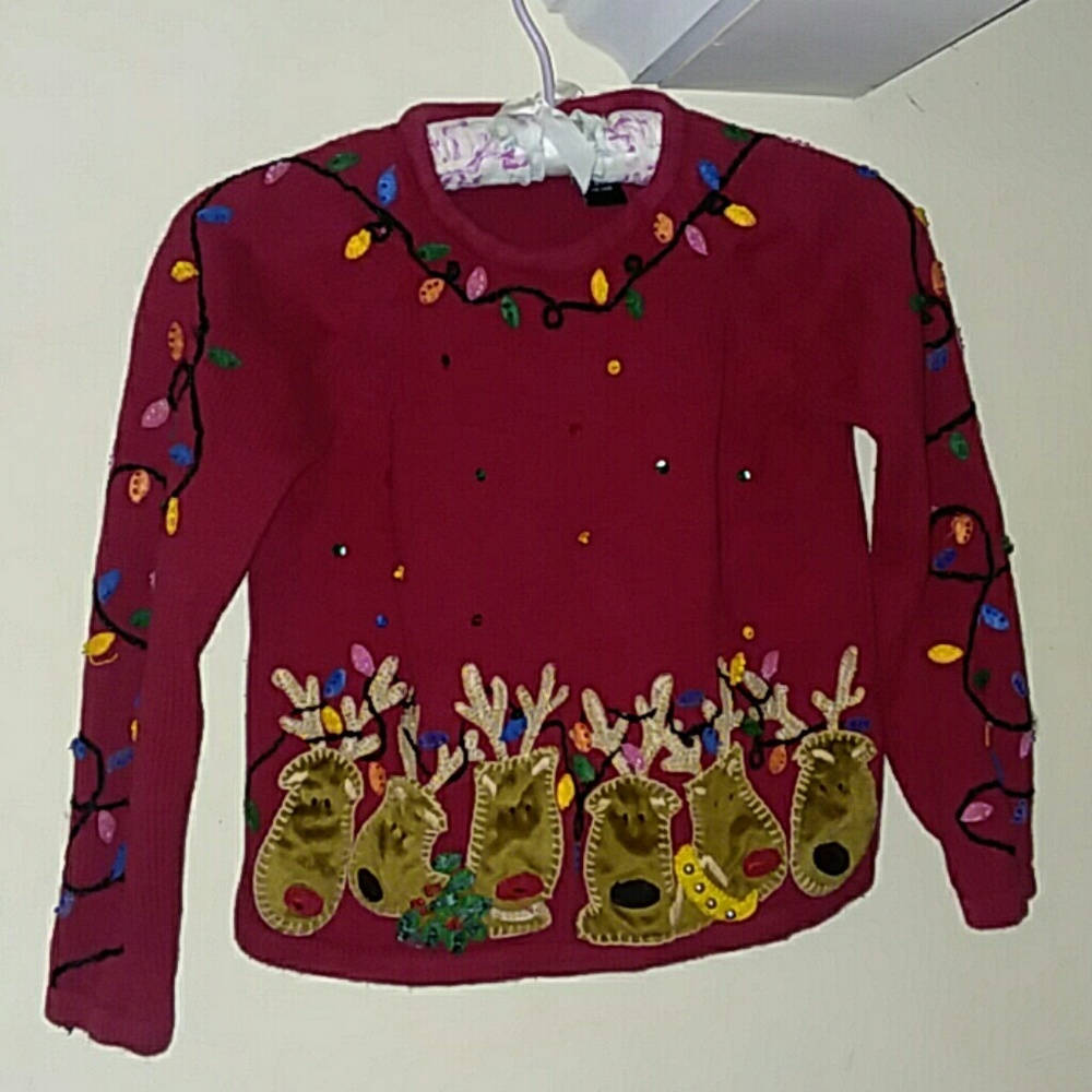 Parisian Holiday Sweater Embellished Beaded